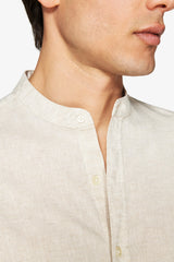 Beige Korean linen blend shirt