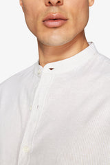 Korean linen blend shirt with sand stripes