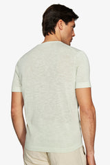Sage crew neck linen blend sweater