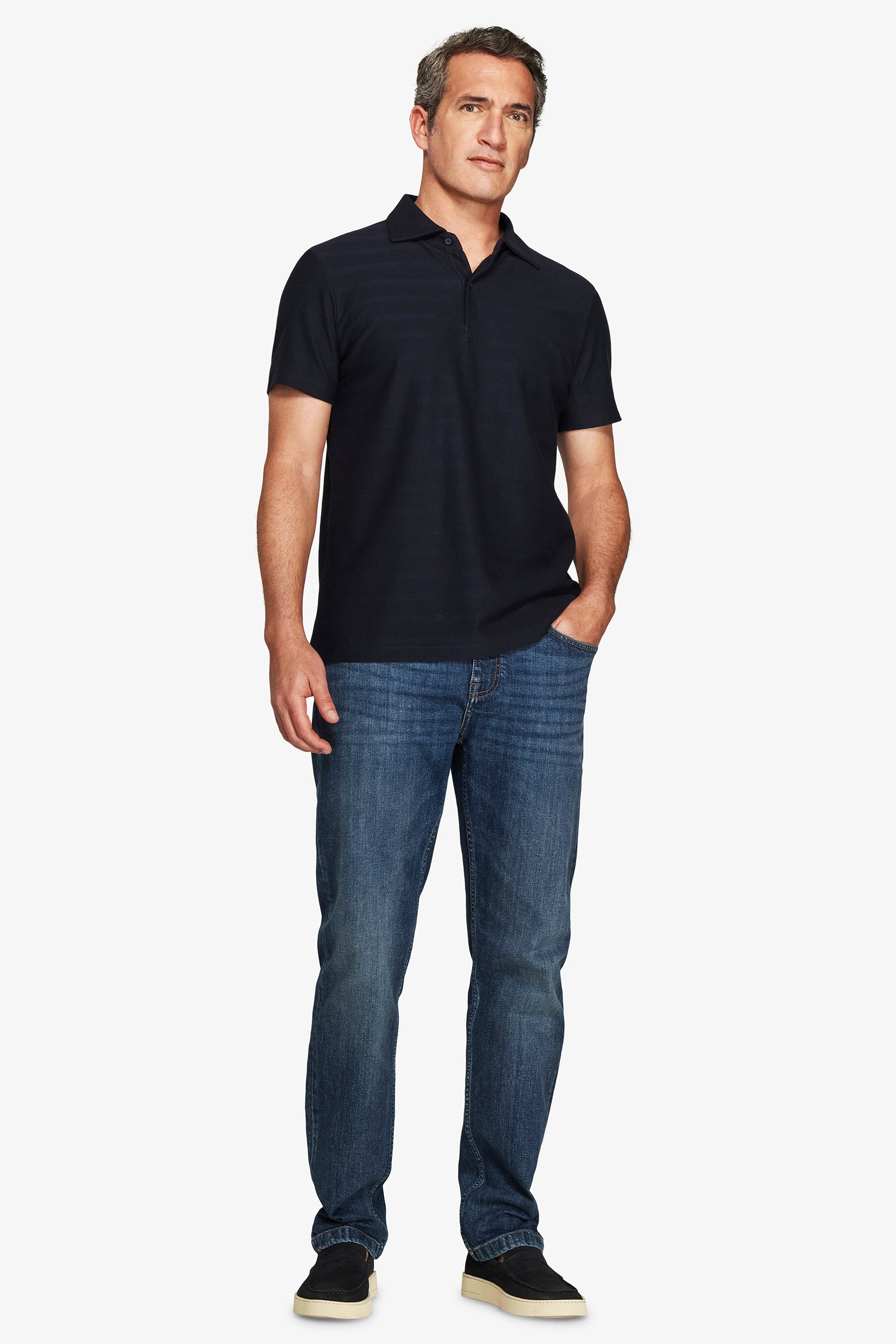 Polo jersey armaturata blu-Dan John