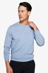 Maglia girocollo basic in cotone azzurra-Dan John
