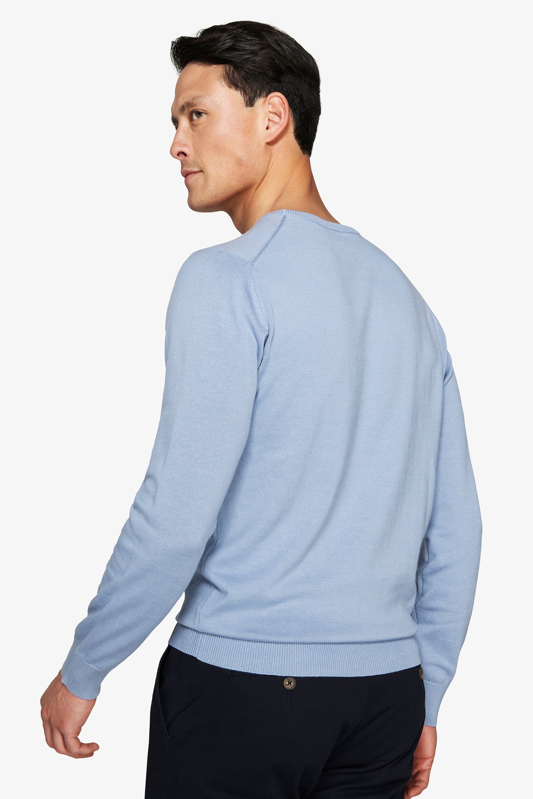 Maglia girocollo basic in cotone azzurra-Dan John