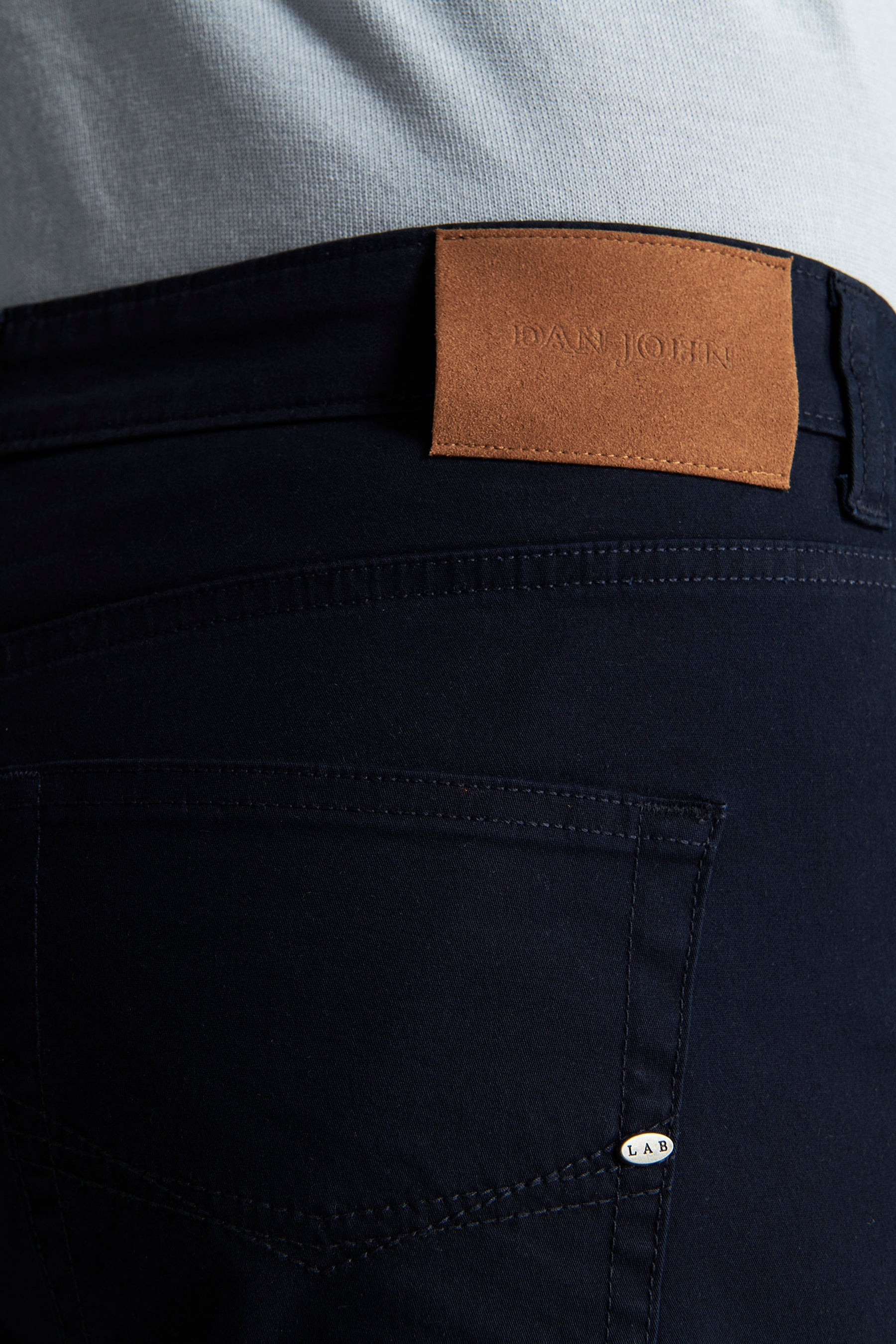 Pantaloni 5 tasche gabardina blu-Dan John