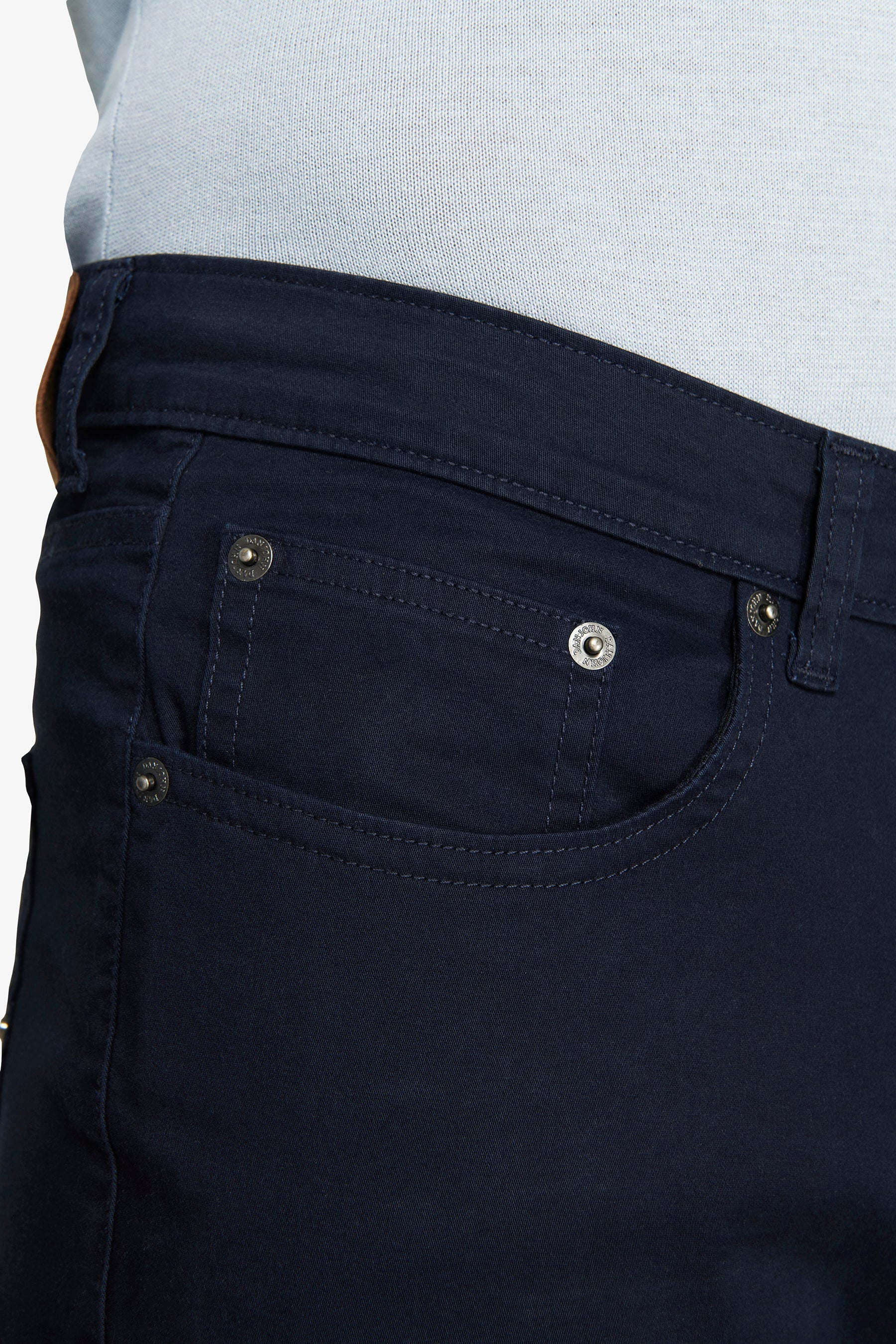 Pantaloni 5 tasche gabardina blu-Dan John