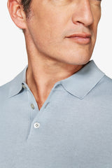 Polo in maglia basic in cotone celeste-Dan John