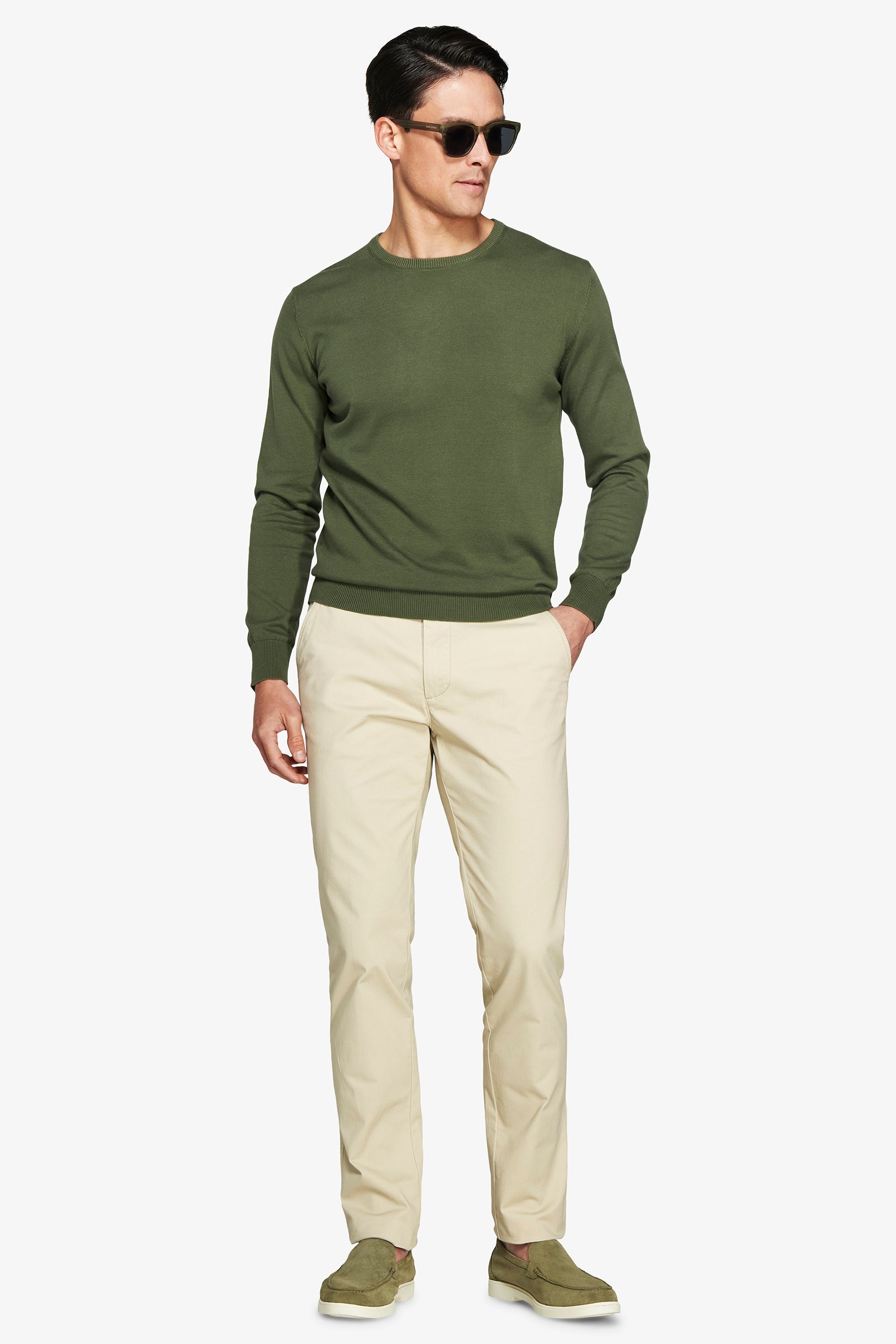 Maglia girocollo basic in cotone verde-Dan John