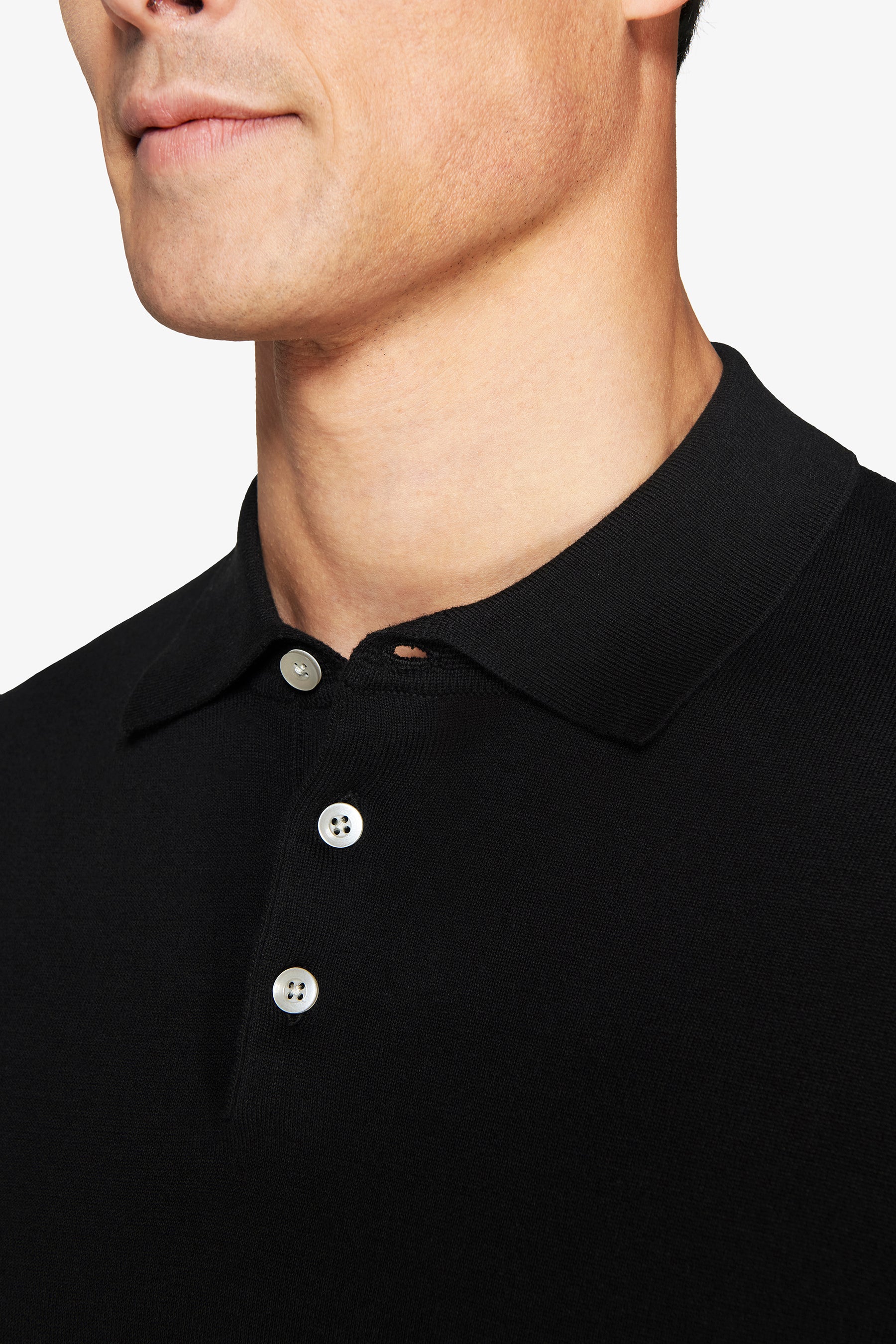 Polo in maglia basic in cotone nera-Dan John