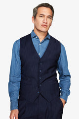 Gilet effetto denim blu scuro-Dan John