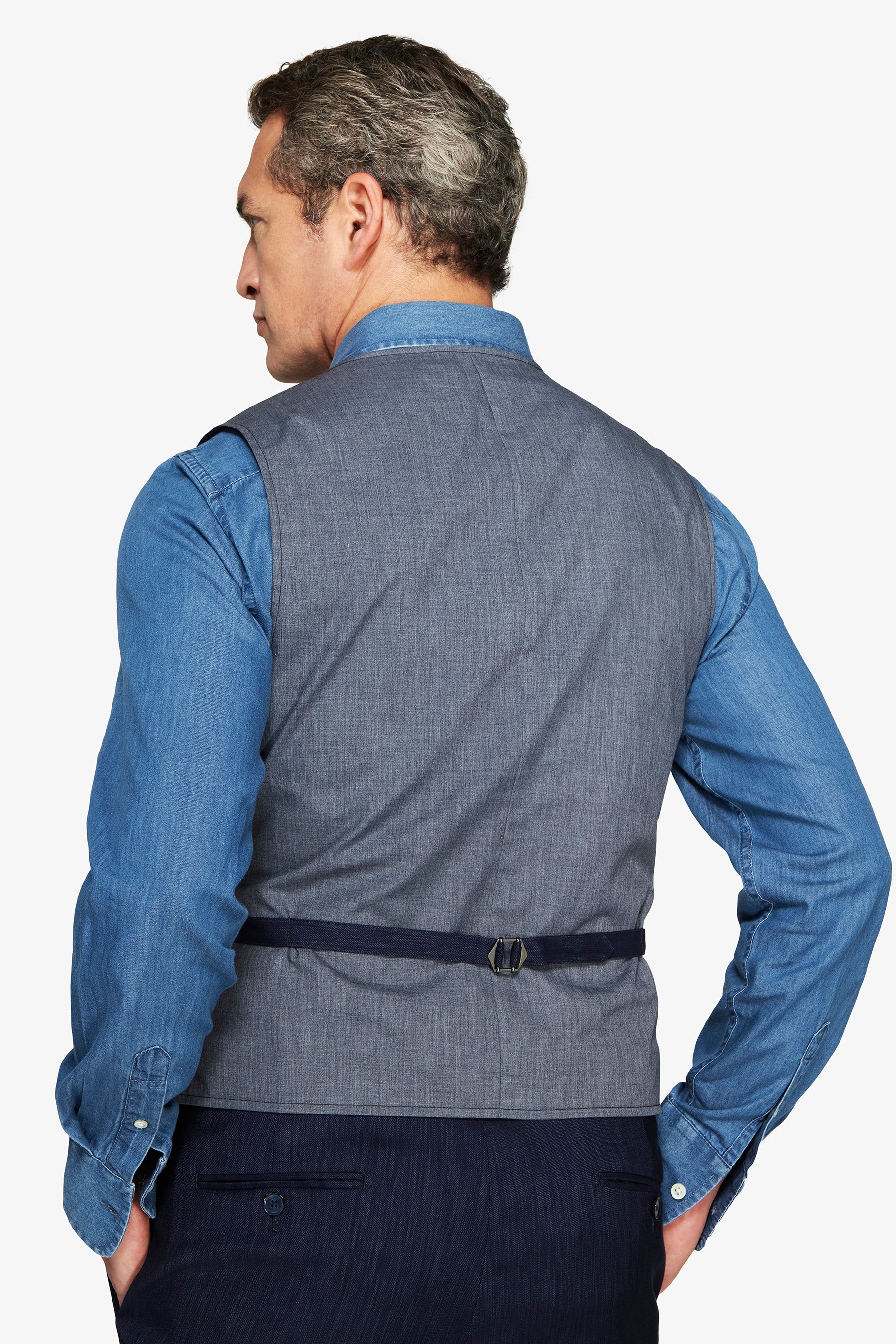 Gilet effetto denim blu scuro-Dan John