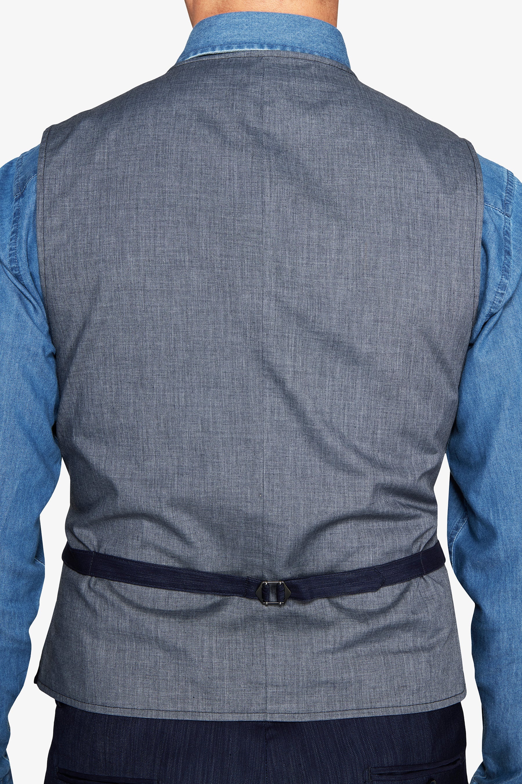Gilet effetto denim blu scuro-Dan John