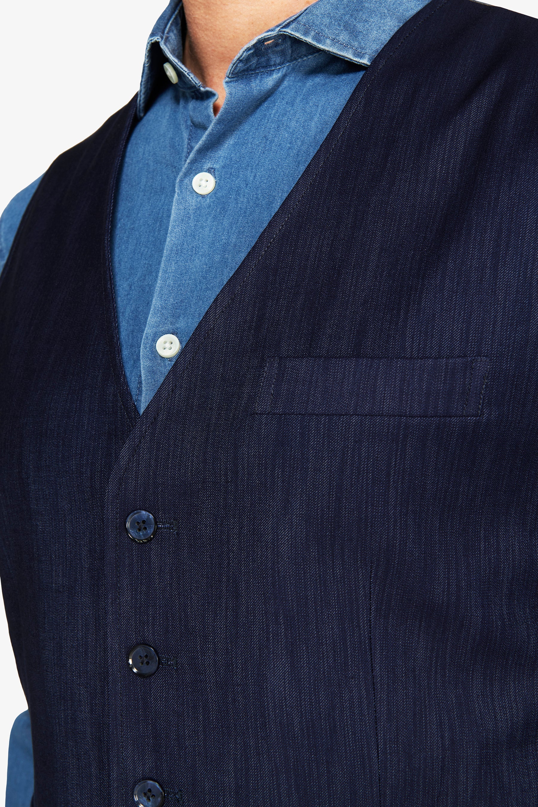 Gilet effetto denim blu scuro-Dan John