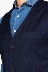 Gilet effetto denim blu scuro-Dan John