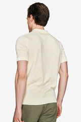 Polo in maglia stampa floreale sabbia-Dan John