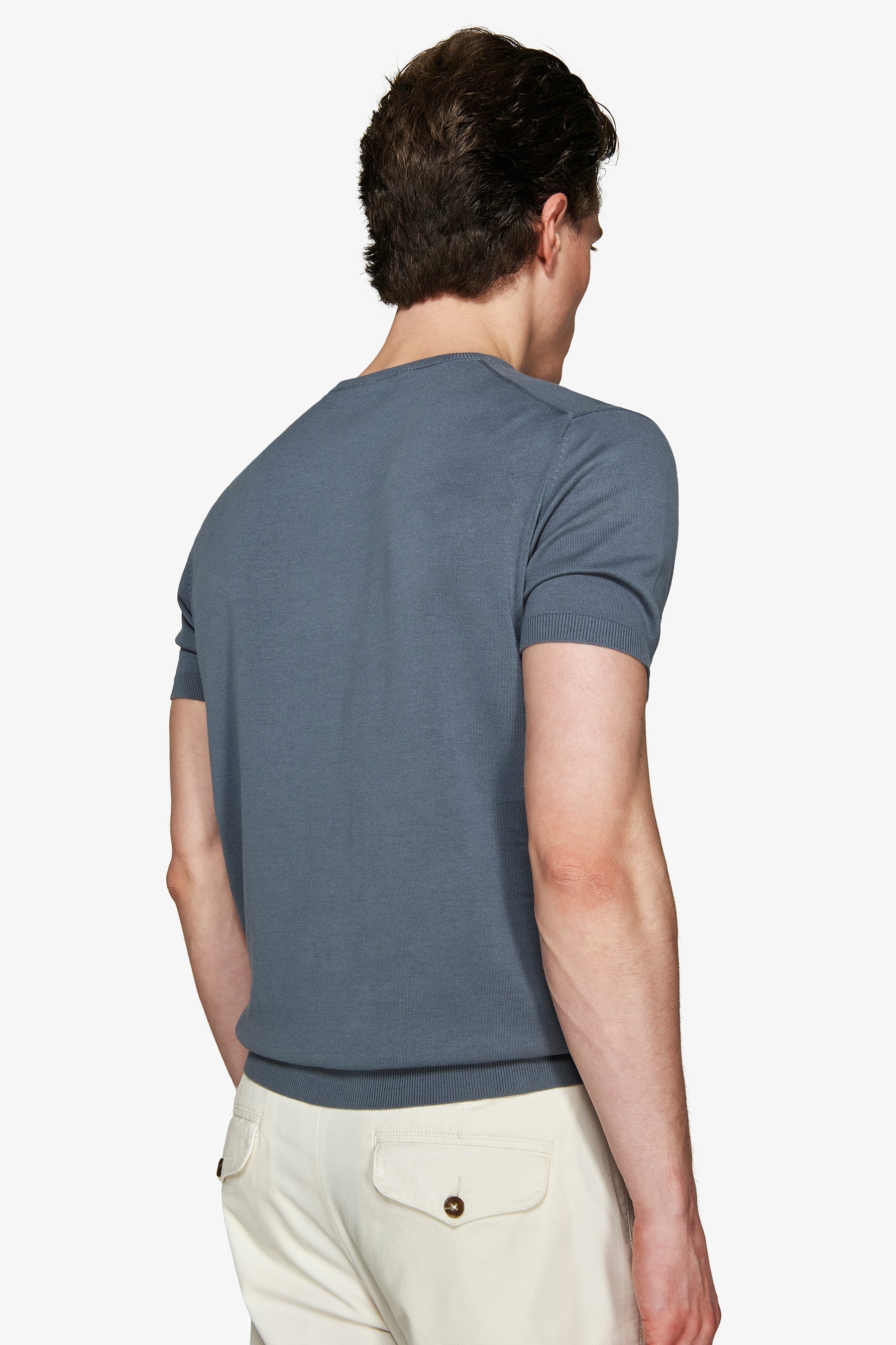 T-shirt in maglia basic in cotone avion-Dan John