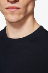 T-shirt in maglia basic in cotone blu-Dan John