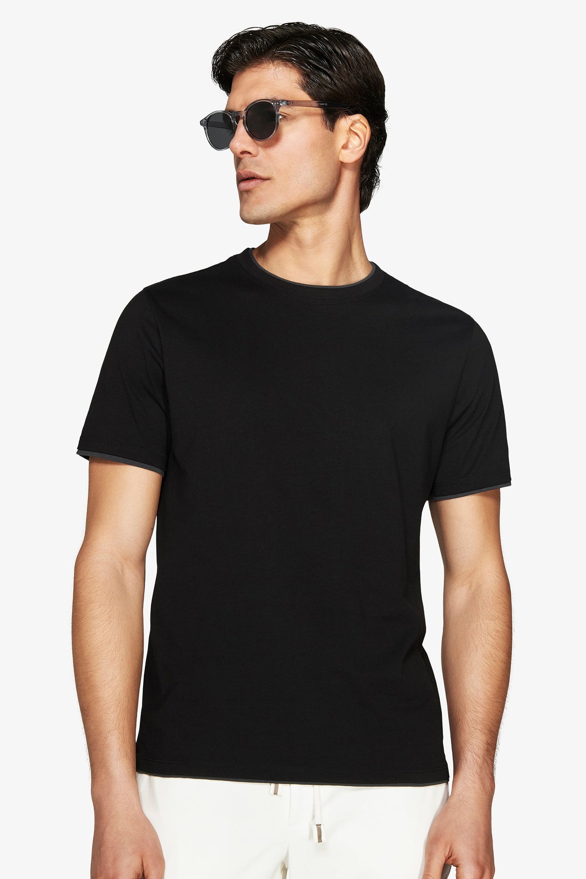 DNJ Black Lightweight Cotton T-Shirt