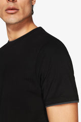DNJ Black Lightweight Cotton T-Shirt