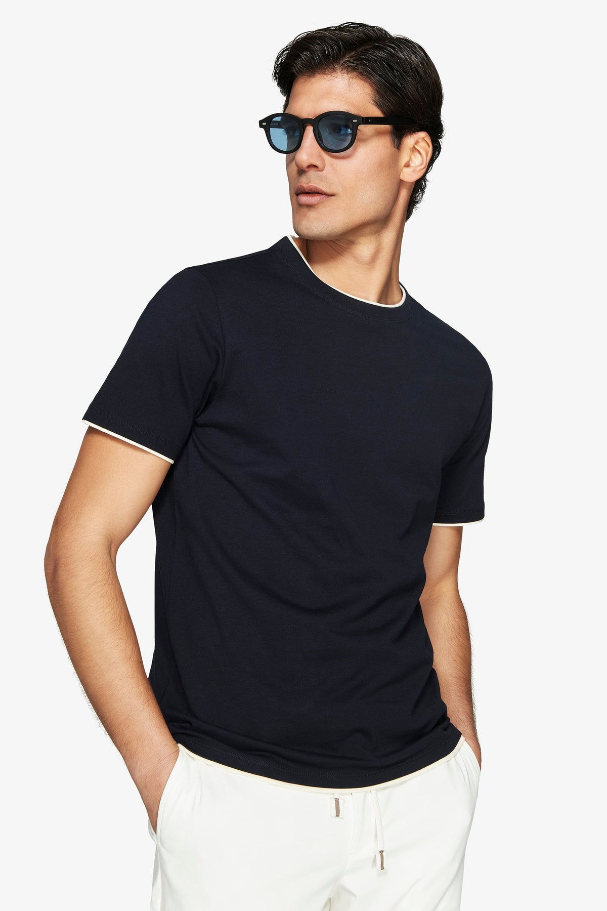 DNJ light blue cotton T-shirt