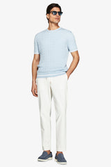 Maglia girocollo treccia celeste DNJ-Dan John