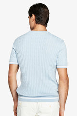 Maglia girocollo treccia celeste DNJ-Dan John