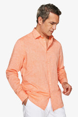 Camicia misto lino relaxed arancio-Dan John