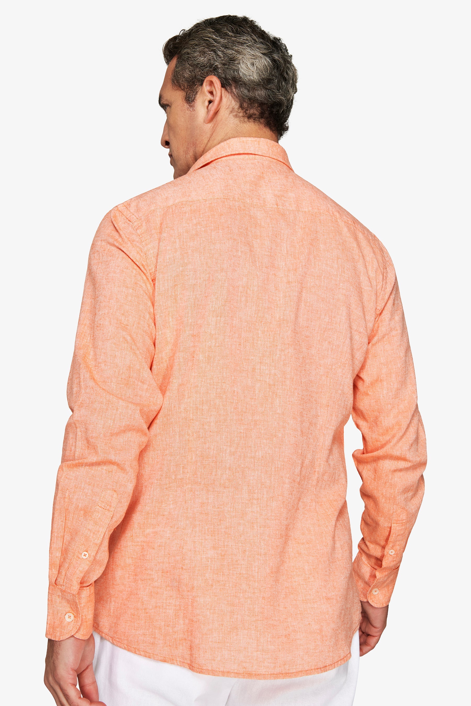 Camicia misto lino relaxed arancio-Dan John