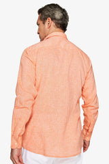 Camicia misto lino relaxed arancio-Dan John