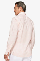 Linen blend shirt with pink flower print