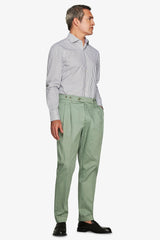 Camicia a righe fine verde-Dan John