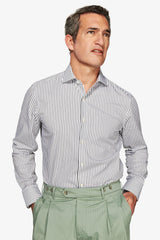 Camicia a righe fine verde-Dan John