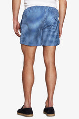 Blue geometric print swimsuit