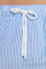 Light blue seersucker striped swimsuit