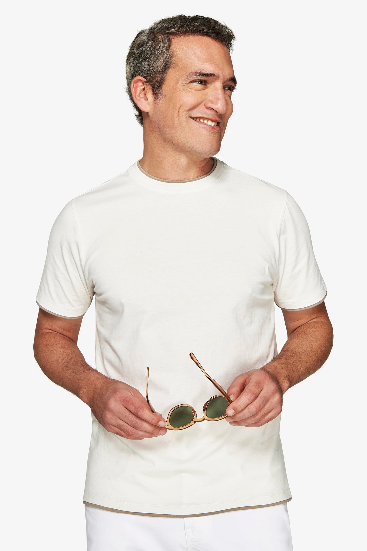 T-shirt in cotone leggero panna DNJ-Dan John