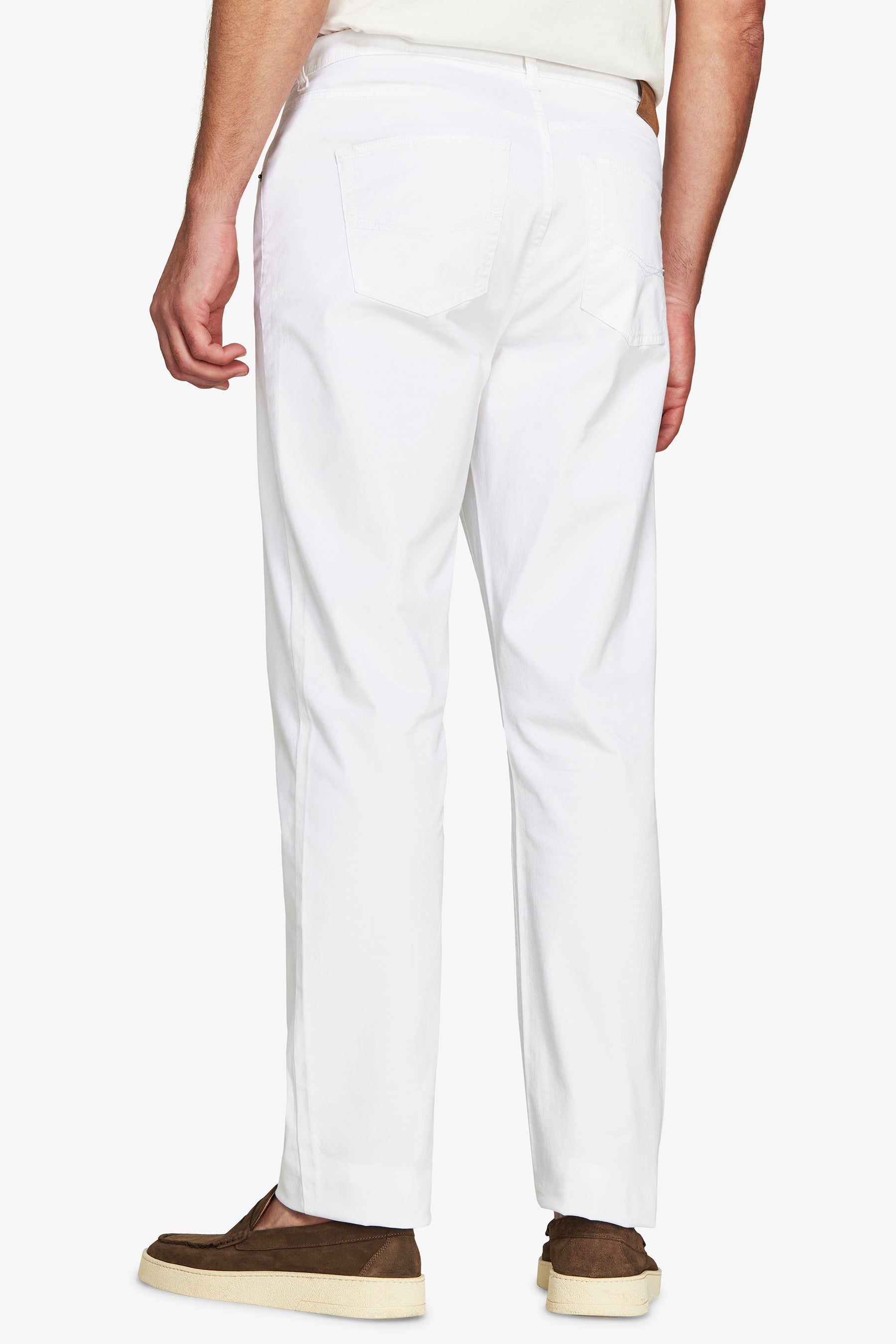 Pantaloni 5 tasche gabardina bianchi-Dan John