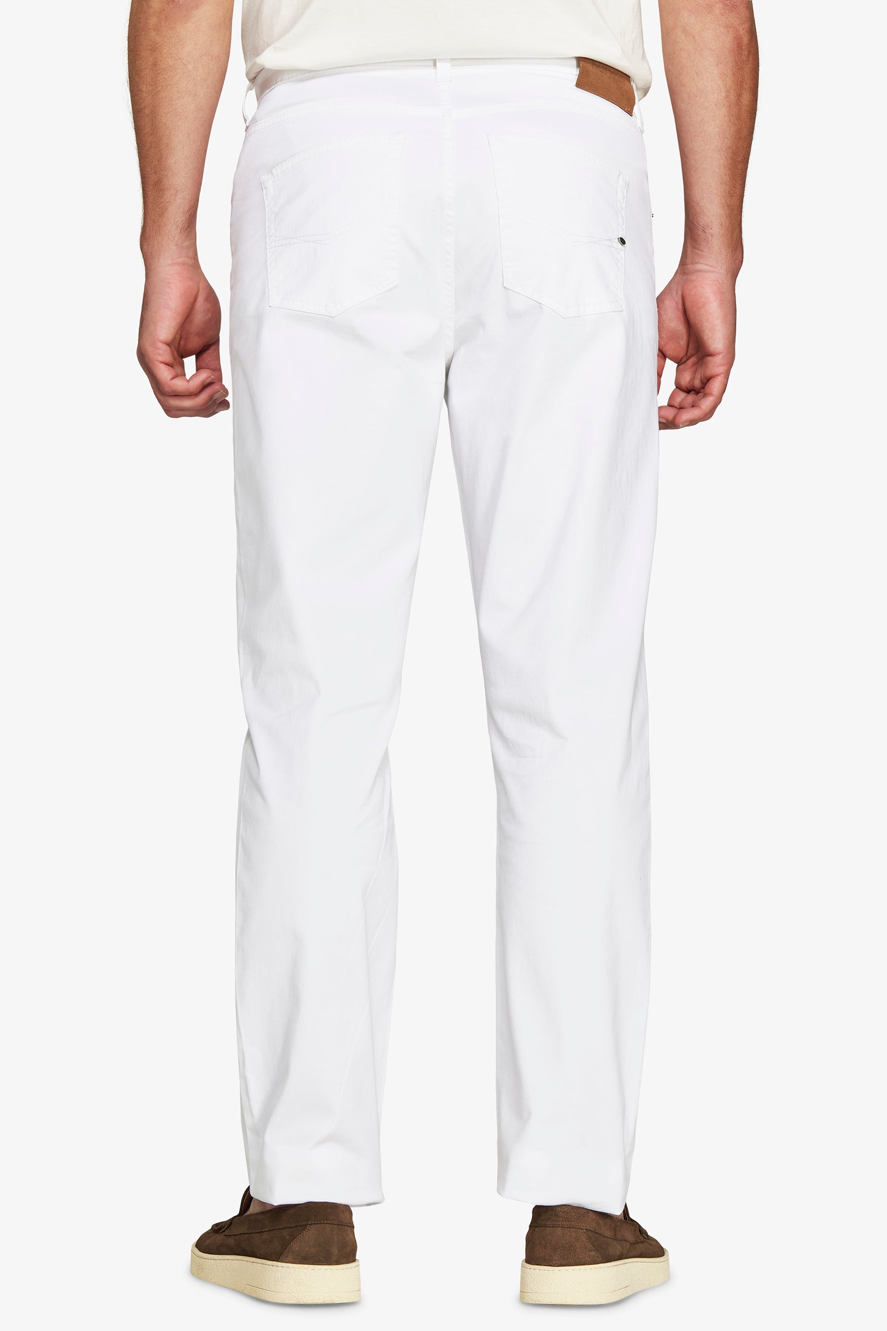 Pantaloni 5 tasche gabardina bianchi-Dan John