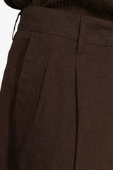 "Volume" dark linen blend Bermuda shorts