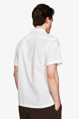 White Hawaiian Linen Blend Shirt "Volume"
