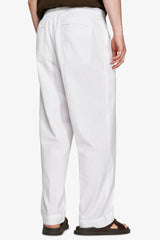 White linen blend trousers "Volume"