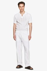 White "Volume" woven polo shirt