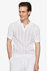 White "Volume" woven polo shirt