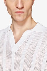 White "Volume" woven polo shirt