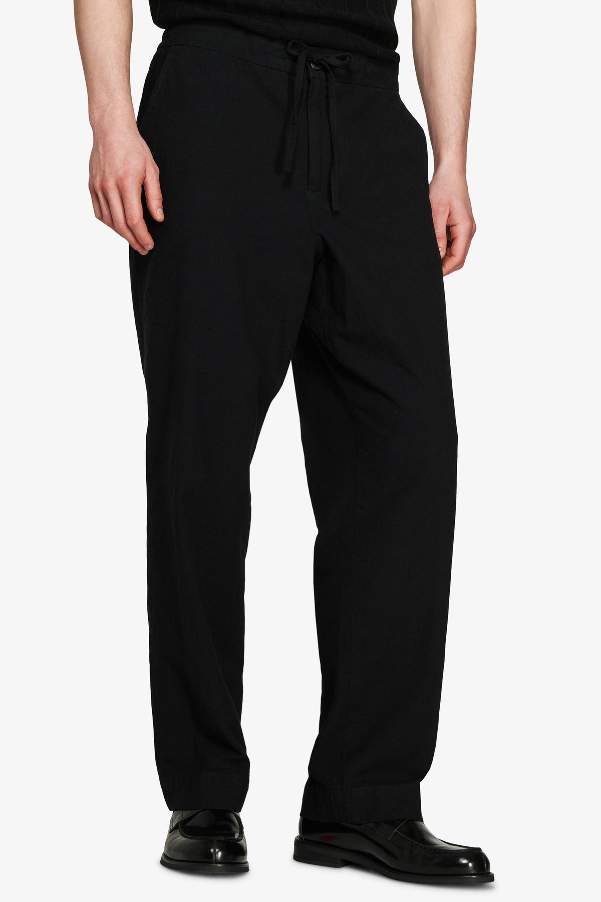 Black linen blend trousers "Volume"