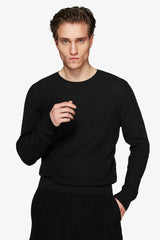 Maglia girocollo misto lino nera-Dan John
