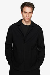 Black linen blend overshirt "Volume"