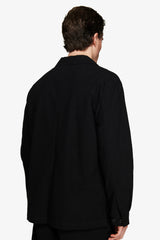 Black linen blend overshirt "Volume"