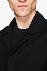 Black linen blend overshirt "Volume"