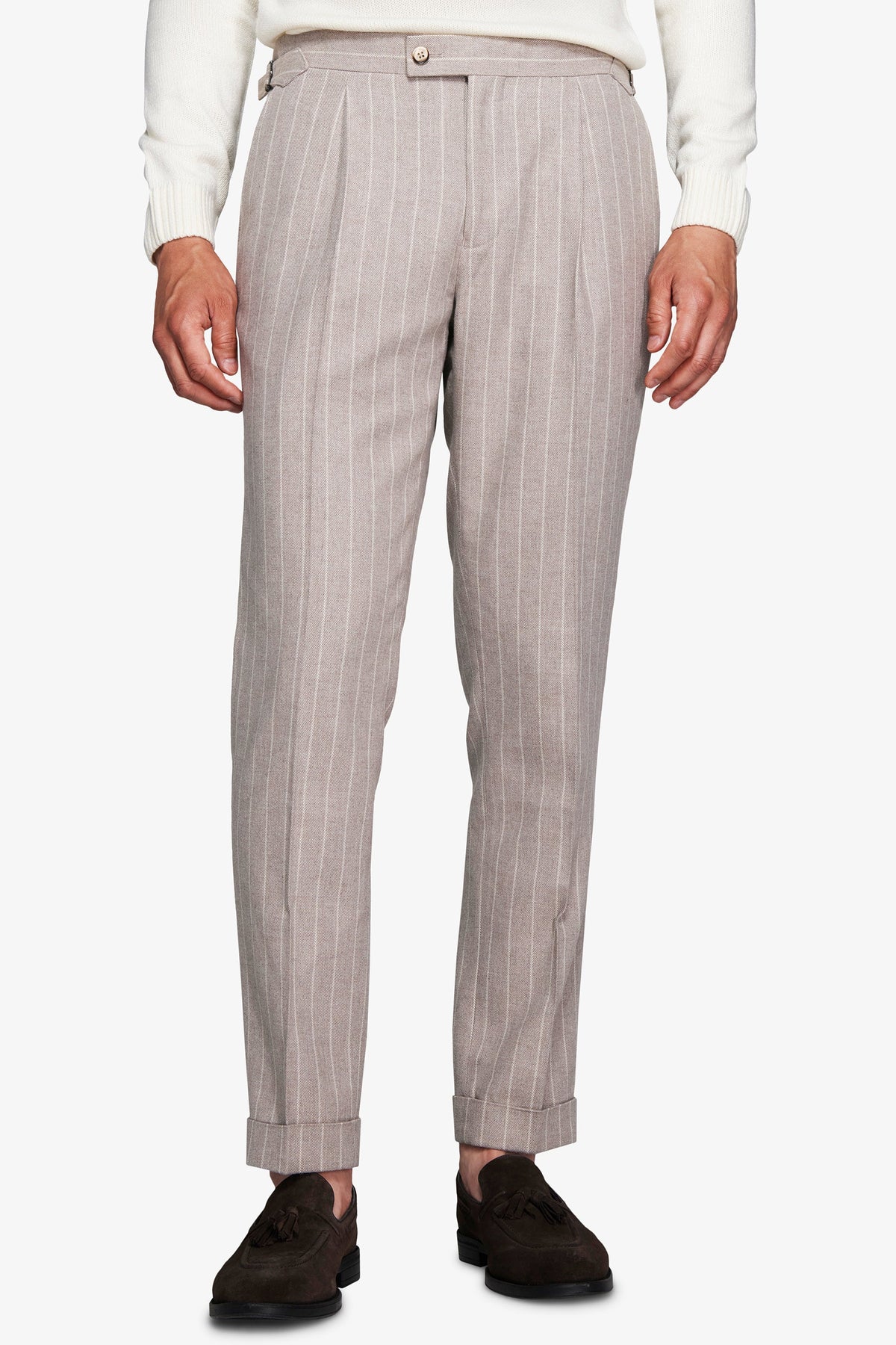 Pantaloni gessati tortora-Dan John