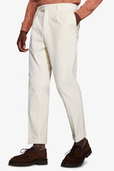 Pantaloni in velluto duemila righe panna-Dan John