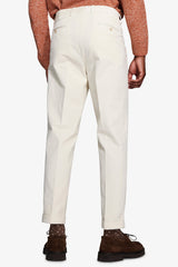 Pantaloni in velluto duemila righe panna-Dan John
