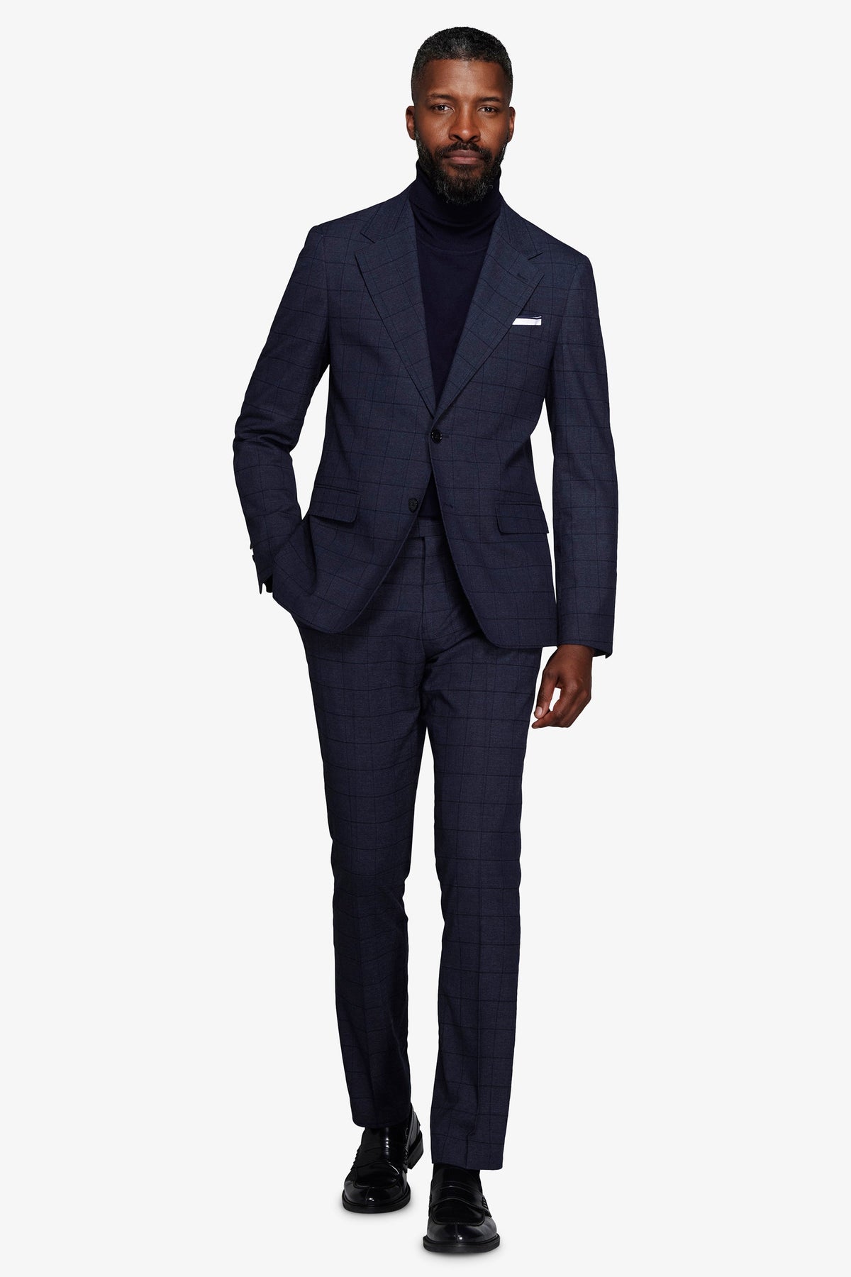 Giacca finestrata blu-Dan John